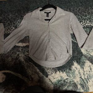 Forever 21 Light Gray Ribbed Shirt